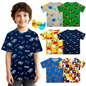 TSHIRT SHORT SLEEVE :(3Y-6Y) OBW BOY FULL PRINT Summer Shirt budak lelaki murah cotton pendek Tops Kids Boys Clothes