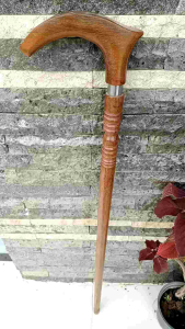 Tongkat Jalan Kayu Kelor Jawa Motif Pipih Profil S06