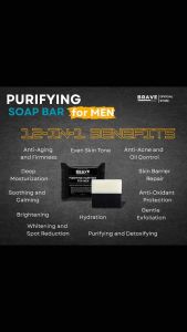 BRAVE PH NIACINAMIDE Brightening Purifying and Whitening Soap for Men with Glutathione Bamboo Charcoal & Mulberry Extract