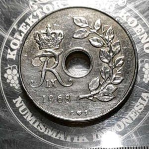Koin Denmark Koleksi Kuno 25 ORE Tahun 1968 BEKAS