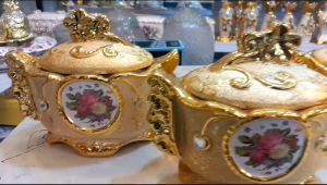 toples keramik mewah set 3 / toples keramik import / pajangan lemari hias / pajangan ruang tamu / pajangan aestetik