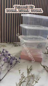 [ISI 25 PCS] Thinwall KLIR Rectangle 200ml 250ml 300ml / Kotak Makan Plastik Rect / Plastik Bekal