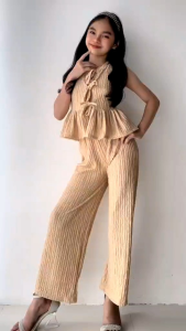 UR JULIE TWO WAY TERNO SET FOR KIDS (8 - 12 YRS OLD) SETS WITH RUFFLED TOPS AND WIDELEG PANTS