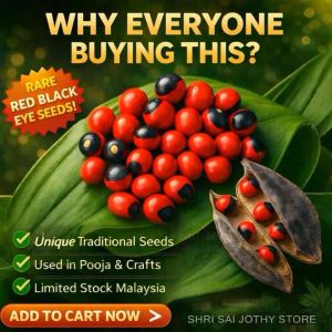 Kundrinmani Seeds Red Black Rosary Peas Abrus Precatorius | Decorative Pooja Craft Rosery Pea Beads Malaysia Ready Stock