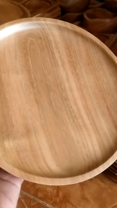 piring makan dari kayu jati kwalitas premium diameter 20 cm