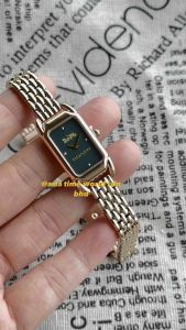 [Original] 14504551 Coach Elegance Rectangle Womens Watch with Dark Emerald Dial and Rose Gold Stainless Steel Bracelet | Official Warranty