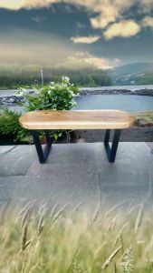 ม้านั่ง ท็อปไม้มะค่าแต้ ม้านั่งยาว ม้านั่งสนาม ม้านั่งมินิมอล ม้านั่งค่าแฟ ม้านั่งกลางแจ้ง โดนแดดได้ โดดฝนได้ ใช้ไม้แผ่นเดียว ขนาด30*100*45cm.