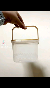 🍭NEW (แพ็ค 10 ใบ) ถังคุกกี้ ทรงสี่เหลี่ยม 750 ml พร้อมฝาปิด