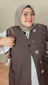 Rayna Vest Payet Outer Rompi Wanita Beads Atasan Casual Basic