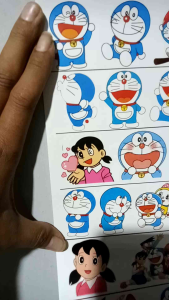 STIKER DORAEMOON ISI 63 PCS BAHAN ANTI AIR(VYNIL) | STIKER MINI DORAEMOON