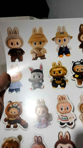 STIKER LABUBU ISI 30 PCS BAHAN VYNIL(ANTI AIR) 1 LEMBAR UKURAN 23X30
