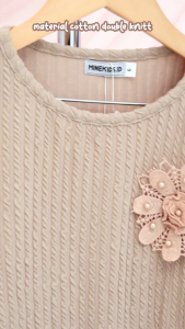 DRESS KNIT ANAK 4 TAHUN WARNA BLUE ZHARINA DRESS TUTU MINEKIDS DOUBLE KNIT COKLAT CANTIK