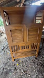 🗄️ตู้ไม้สักแท้แบบบันเก็ตทำสี ✨ 📏 ขนาดสินค้า ความสูง: 160 ซม. ความกว้าง: 97 ซม. • ความลึก: 45 ซม.