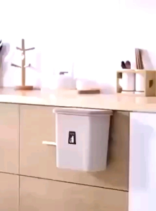 CHD375 推盖垃圾桶 Wall-mounted Trash Can Household Square Classification Trash Can Push-lid Kitchen Toilet Punch-free Hanging Rubbish Bin