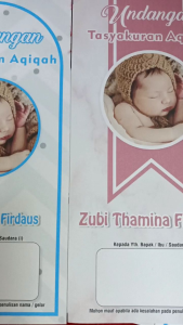 (50PCS) Undangan 1 Lembar Tasyakuran Aqiqah