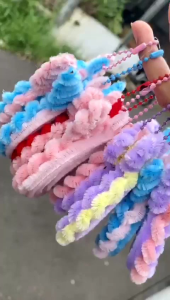 Ganci Cermin Kawat Bulu & Keychain Clay Desain Unik
