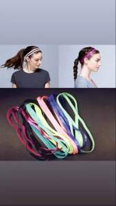 Mini Hairband Sport Double/ Bandana Bando Ikat Kepala Olahraga Silicon Anti Slip Yoga Pria Wanita