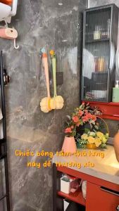 Cây Chà Lưng 2 MặtBàn Chải Chà LưngCây Bông Tắm Tẩy Tế Bào Chết Có Móc Treo Tiện Dụng