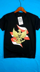 Dirgahayu RI Kaos Garuda Nusantara Merah Putih Anak Laki Laki Perempuan Cotton 30s