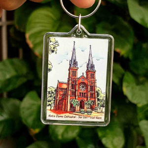 Móc khóa quà lưu niệm in tranh vẽ danh lam thắng cảnh quê hương Việt Nam