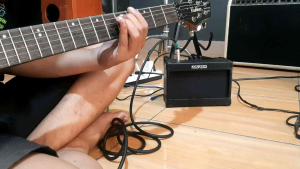 ampli gitar 4 inch original Silverblack efek distorsi headphone dan aux