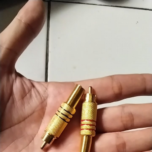 Jack Rca Gold Sepasang 2 Pcs Merah Hitam