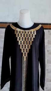 Abaya Bordir Turkey 1002 Anak Jetblack Saudi Maxi Dress Muslim India Hitam