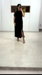 Aurelia Dress Belah Paha Gaun Brokat Pesta Elegant Party Dress Mewah Slit Dress Satin Velvet Bodycon Long Dress Natal Korean Style