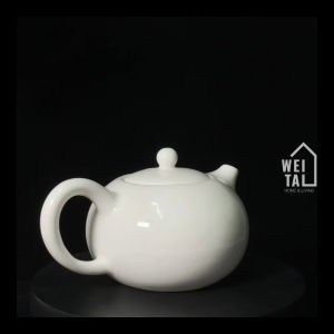 Elegant White Ceramic Mini Teapot 180ml Minimalist Design Xi Shi-Style Teapot