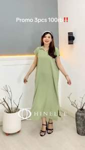 Paket Hemat 3 pcs 100rb Aletha Dress Kerah Collar Crinkle Airflow