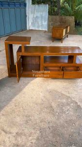 Bufet meja tv minimalis retro kayu jati mebel jepara
