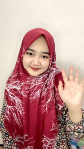 Hijab Segi empat Voal Motif Akar