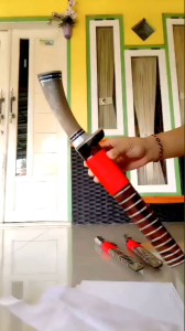 Golok Kayu Sonokeling Kombinasi Tanduk Bule Super Padat