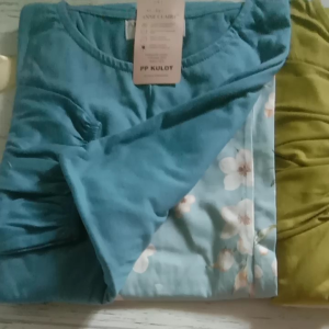 SETELAN ANNE CLAIRE PP BUNGA SAKURA KULOT LENGAN KERUT ALLSIZE / KL-267