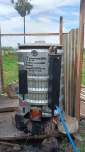 เตาอบถ่านไร้ควันไบโอชาร์ (มีตัววัดอุณหภูมิ)มีชุดดักน้ำส้มควันไม้ เปลี่ยนอะไหล่ได้ อายุการใช้งานมากกว่า 2 ปีขึ้นไป