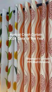 2024 Color of the Year - Apricot Crush Curtain - 10 Rings Each!! (Tulip Sylvia Forest and Salsa.)