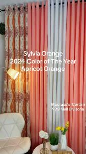 SYLVIA ORANGE - 2024 Color of the Year - Apricot Crush Curtain - 10 Rings Each!!