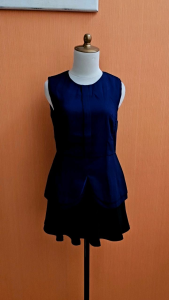 atasan wanita biru tua navy GAUDI cewek MEWAH kutung blouse cute MEWAH