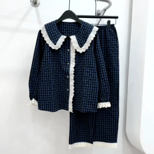 SÉT BỘ PYJAMA KẺ DÀI BÈO CÚC REN CỰC XINH HOT