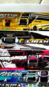 45pcs STIKER PACK BUS BASURI BAHAN VYNIL(ANTI AIR) 1 LEMBAR