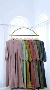 Gamis Kotak-Kotak Katun Tartan Tokyo || Annaluna Dress By Ori Naura