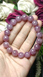 (Certificate) High Grade Lavender Pink Crystal Madagascar Pink Quartz Bangle 11mm+- (附证书) 高货天然马达加斯加紫粉晶手串 11mm+-
