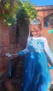 Đầm công chúa ELSA - NỮ HOÀNG BĂNG GIÁ đính kim sa cho bé gái trang phục hóa trang HALLOWEEN