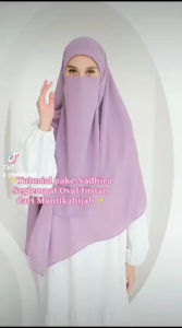 NADHIRA INSTAN SYARI SEGIEMPAT OVAL ALA MALAY SET CADAR DUA LAYER BY MANTIKAHIJAB