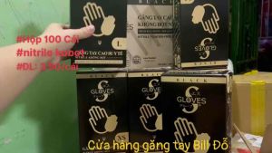 Găng tay cao su y tế MÀU ĐEN nitrile 3.5G không bột Sgloves hộp 100 chiếc MÀU ĐEN Size SML