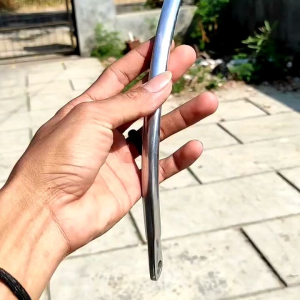 Pangkon Knalpot Silver Panjang 26 cm & Dudukan Kenalpot Model C