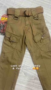 Zdc//CELANA ANAK TAKTIKAL PANJANG POLOS BWC//FREE SABUK//SIZE 4-10 TAHUN