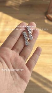 [LUXURY] Khuyên tai bông tai mạ bạc S925 thiết kế đính đá sang trọng Goxi Luxury Ciao