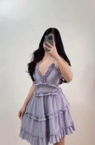 RABIYA DRESS cross ruffled dress with a thin straps cross in the back