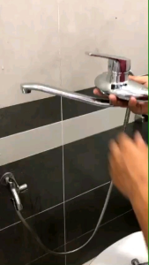 Vòi Rửa Bát Rửa Chén Nóng Lạnh Cắm Tường Cao Cấp VRB09 kèm đôi chân đồng chữ Z